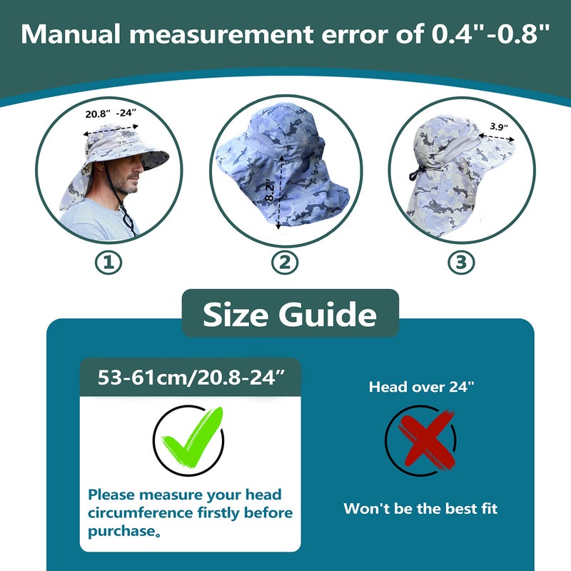 Solaris Sun Hat with Neck Flap, UPF 50 Sun Protection Lightweight Sun Cap for Men Women, Wide Brim Hat for Fishing Hiking Beach Safari, Digign Gray - Image 5